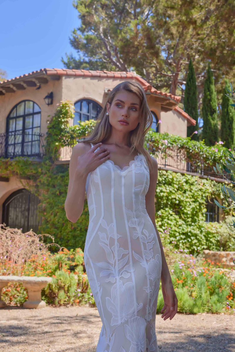 Florian Lace Gown in White