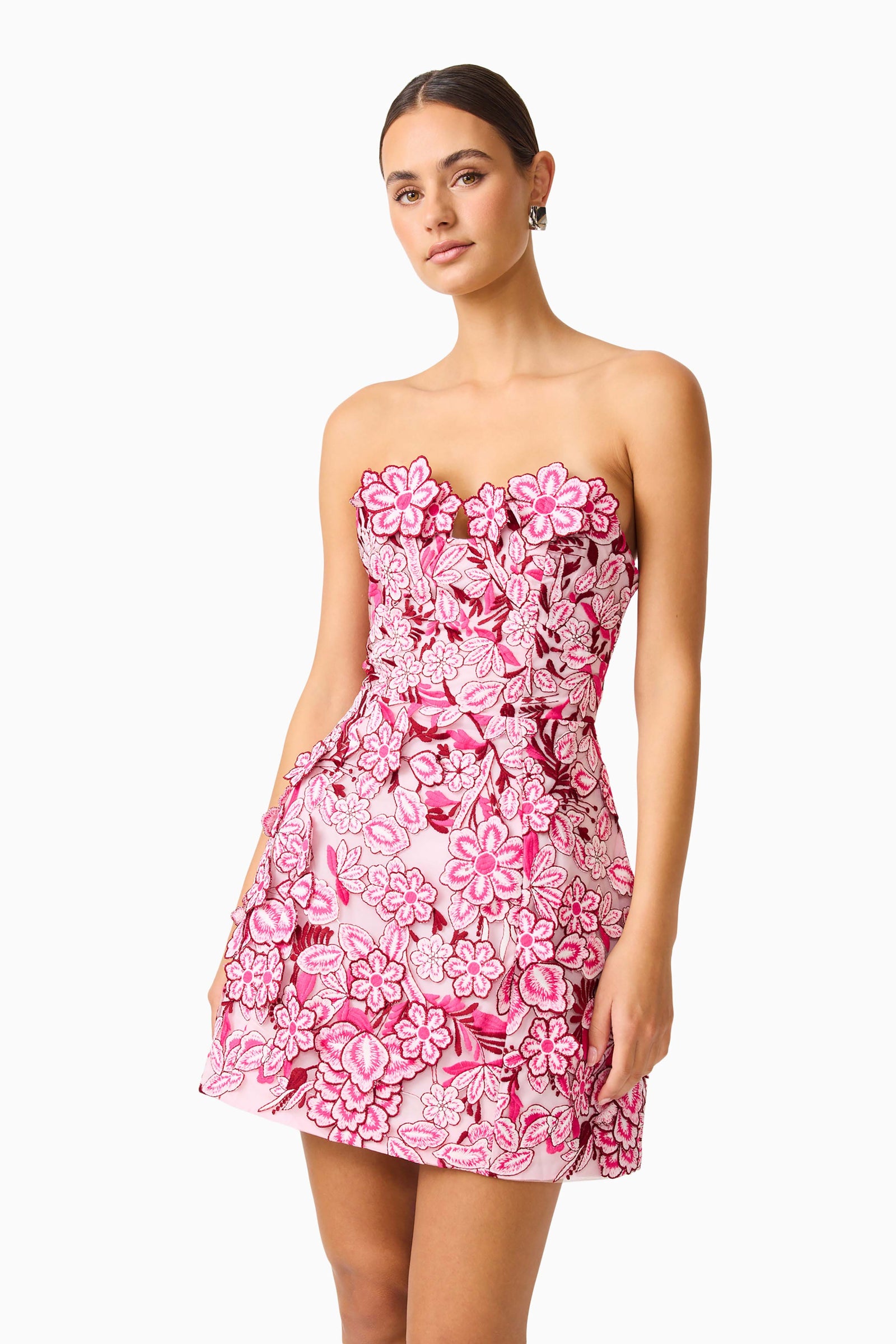 Roseate Floral Mini Dress in Pink – Elliatt