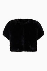 Lucyna Short Sleeve Bolero in Black Ghost Shot