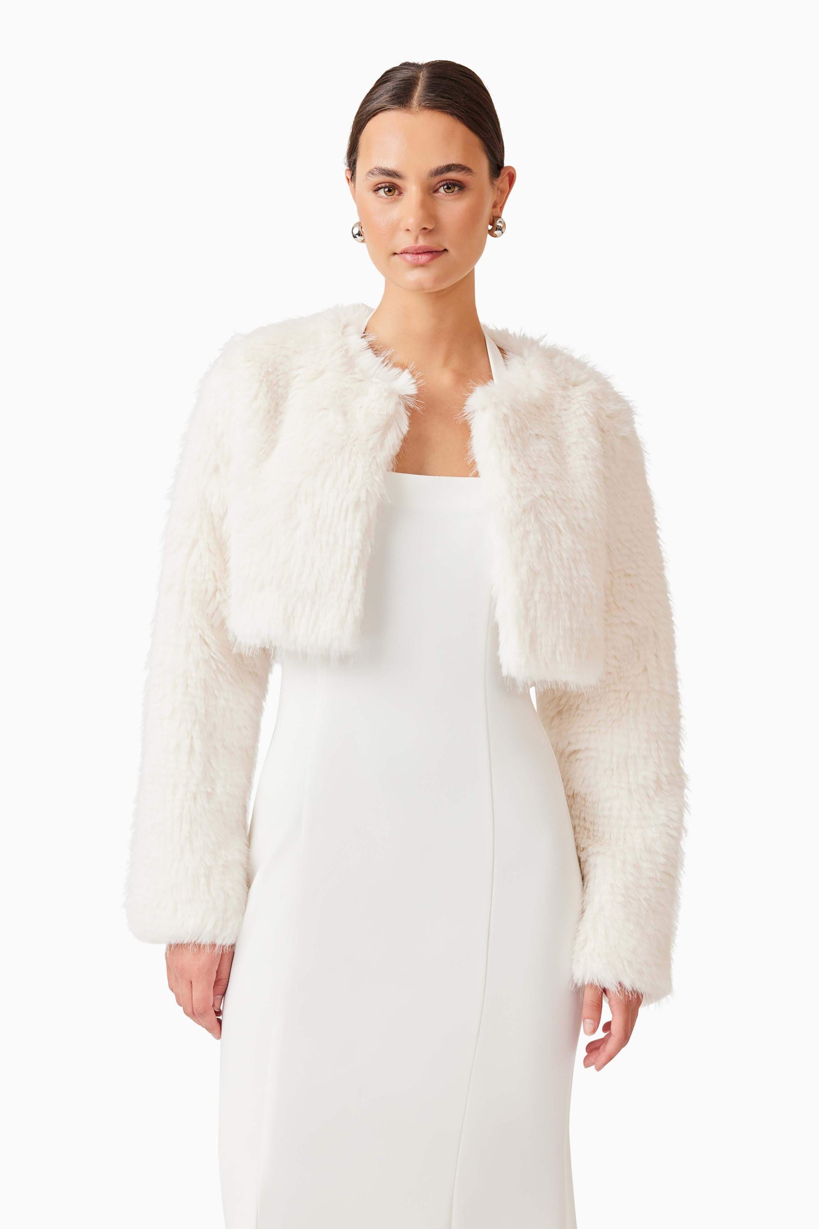 deres】swith neck feather short coat(白) 中古・古着通販】deres  