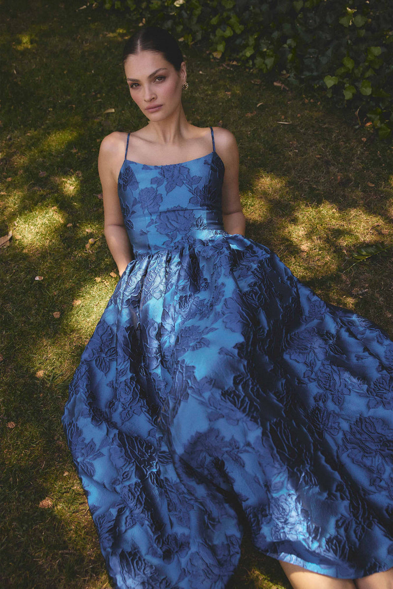 cobalt blue long dress Sorelle A-Line Gown in Wedding Guest Cheap Long Silk chiffon no-refunds Dresses:18-24 months