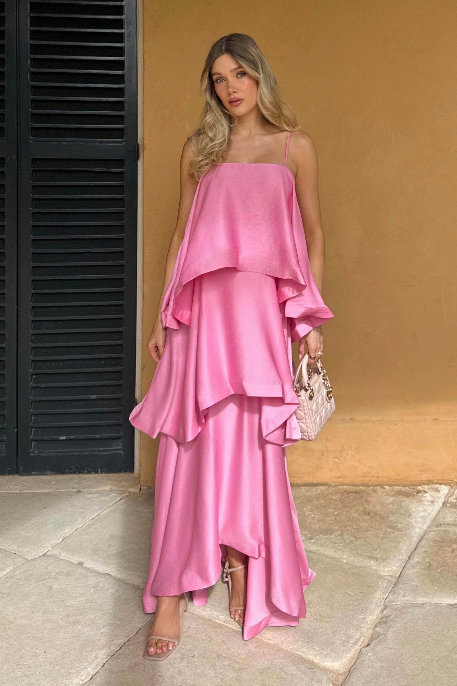 Tilly Tiered Maxi Dress in Pink – Elliatt