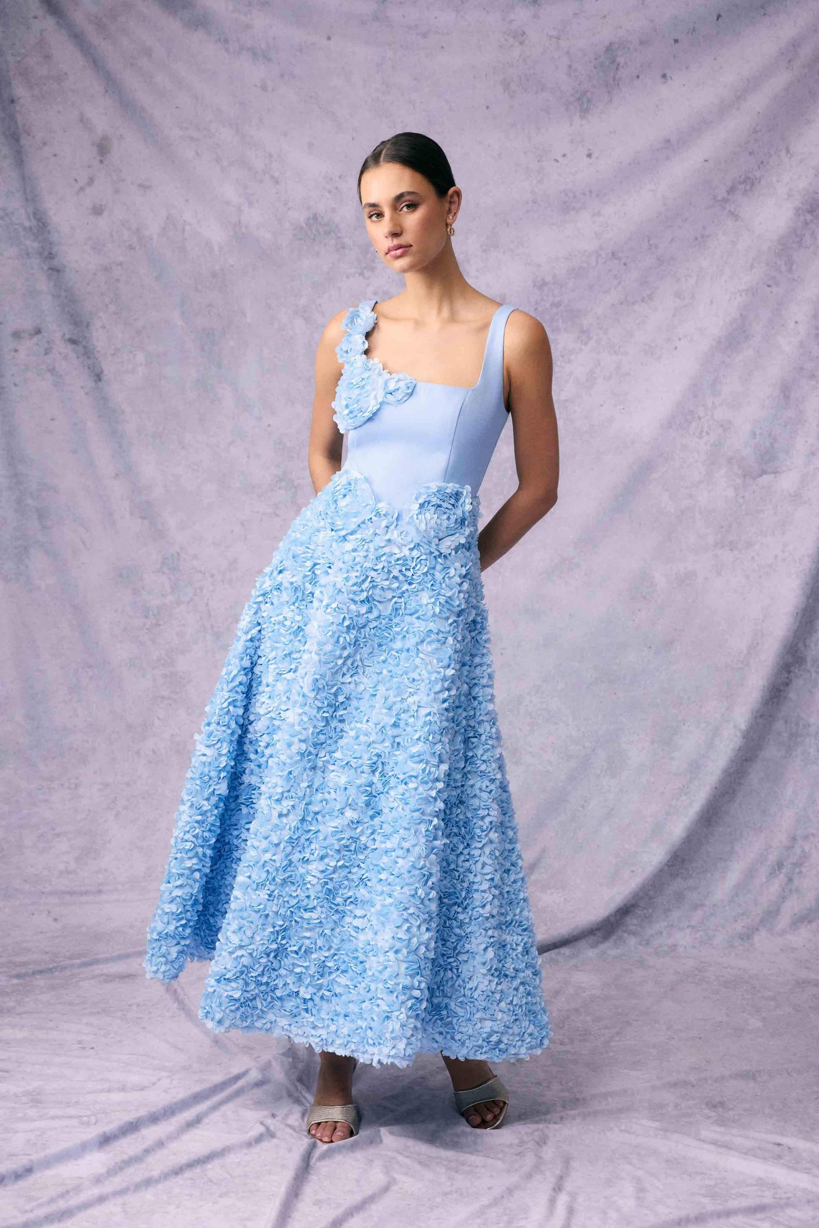 Kaia Floral Maxi Dress - Blue - XS