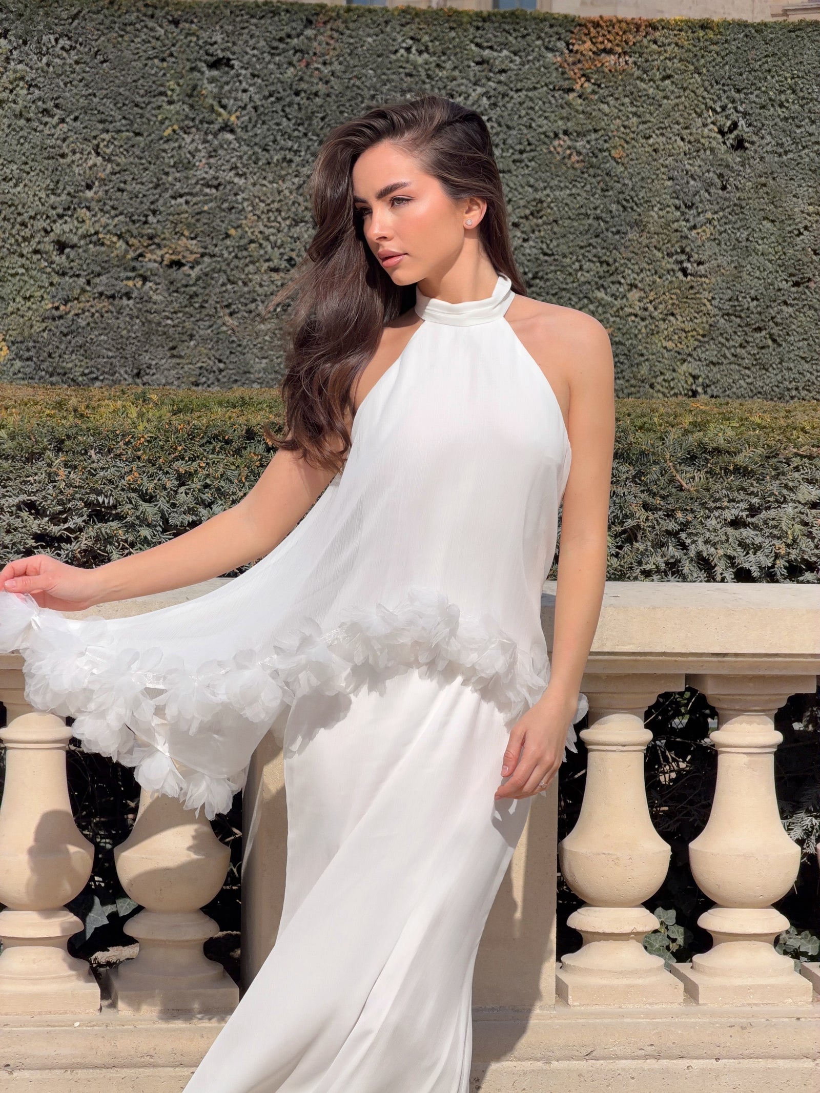 Poppy Cape Gown in White